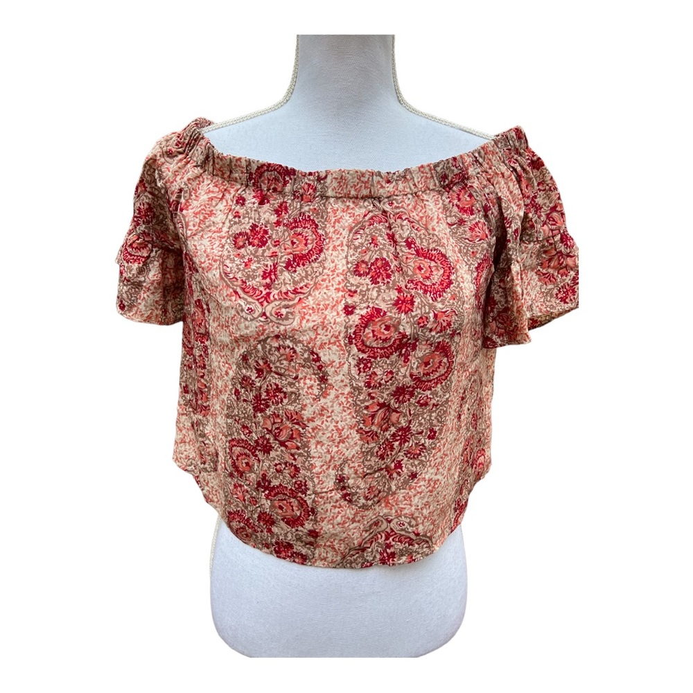 Madewell Flutter Sleeve Crop Top - image 1